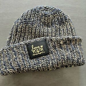 Love your Melon metallic gold and black beanie